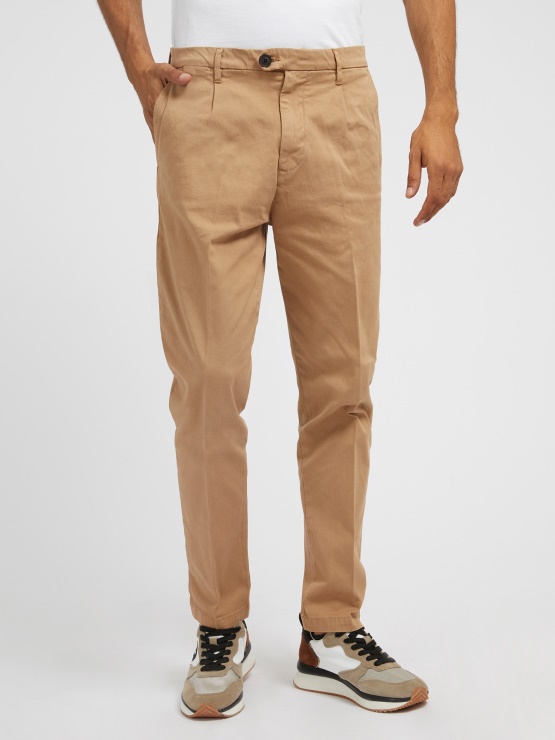 Guess Slim Fit Chino Hlače Bež