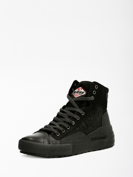 Ederle Visoke Superge Iz Pravega Usnja Guess Black