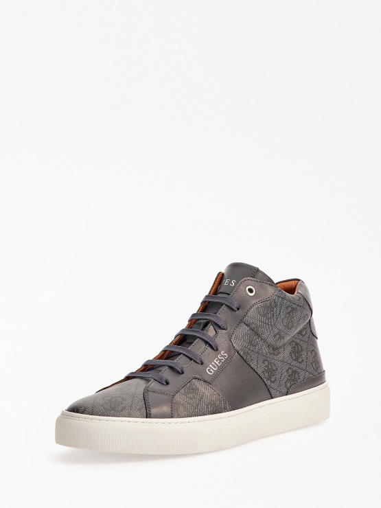 črne Visoke Superge Z Logotipom Ravenna 4g Guess