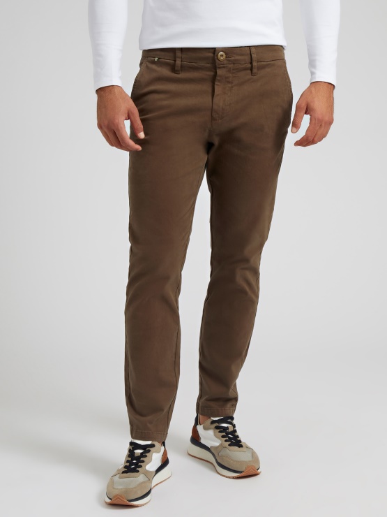 Guess Rjave Slim Chino Hlače