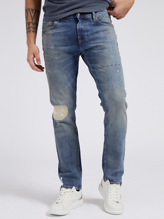 Guess Modre Nove Ozke Denim Hlače