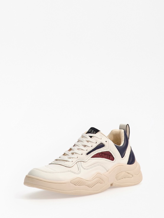 Beli Usnjeni Tekaški Copati Bassano Guess