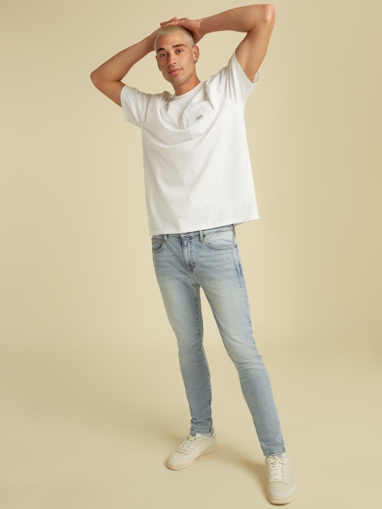 Svetlo Modre Ozke Denim Hlače Guess