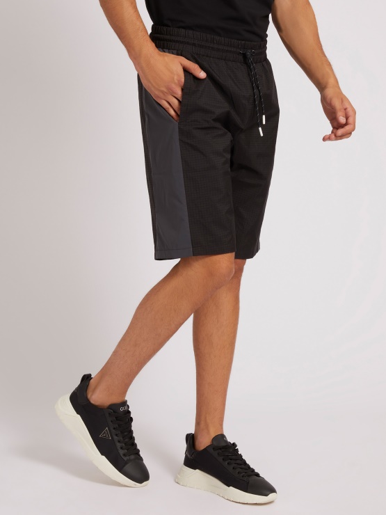 Guess Kratke Hlače S Stranskim Trakom Sive Multi