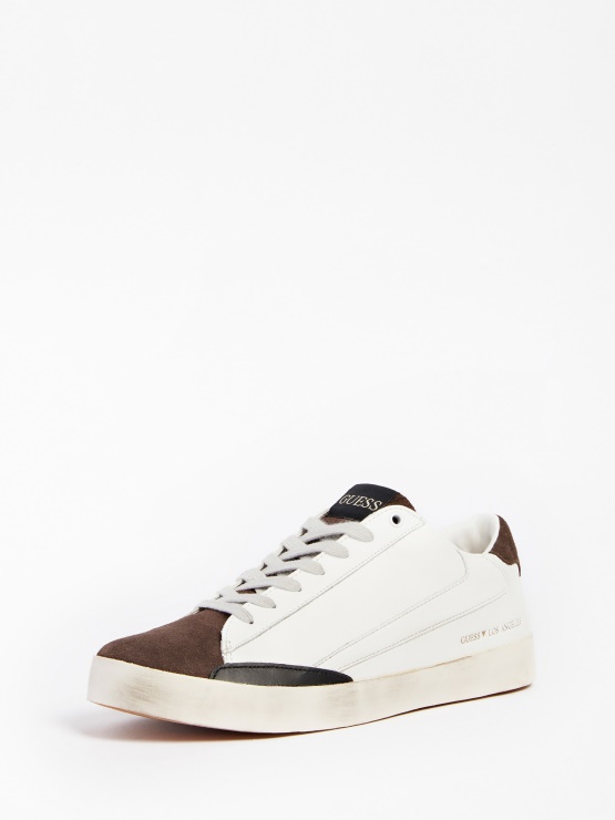 Bele Nizke Superge Guess Lodi Z Vstavki Iz Semiša