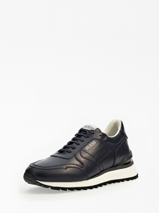 Tekaški Copati Varese Iz Pravega Usnja Guess Blue