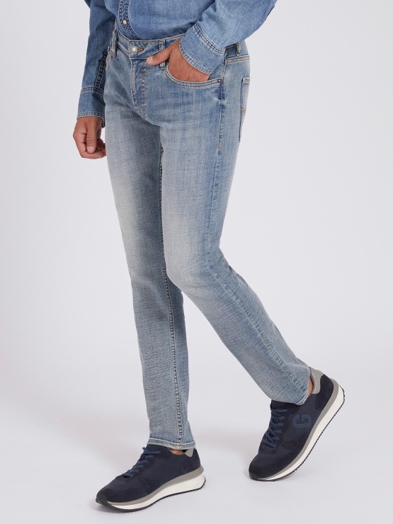 Guess Modre Skinny Fit Denim Hlače Trend
