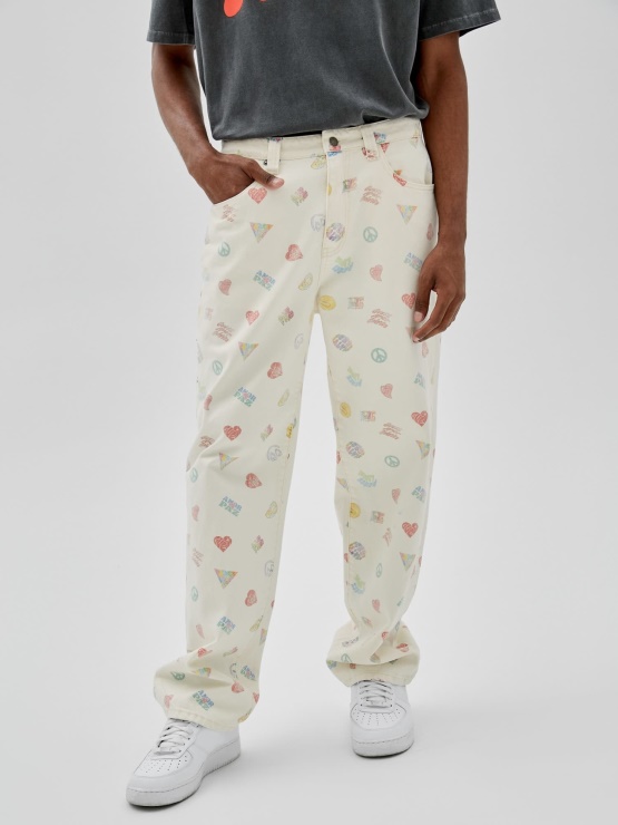 Bele Guess Cargo Denim Hlače