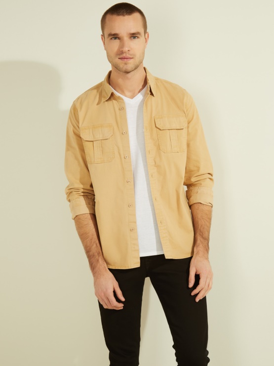 Bež Guess Ozki Srajčni žepi