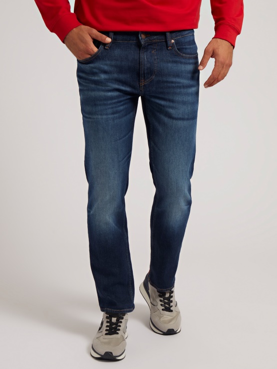 Guess Modre Slim Fit Denim Hlače Trend