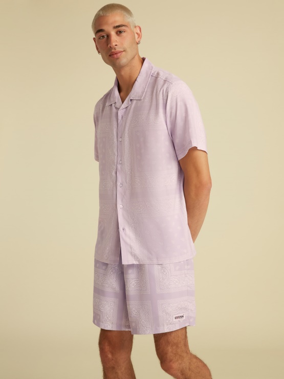 Guess Srajca Z Vsestranskim Potiskom Lila