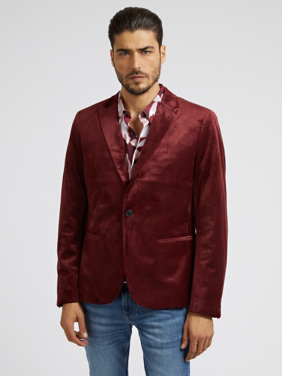 Navaden žametni Blazer Bordo Guess
