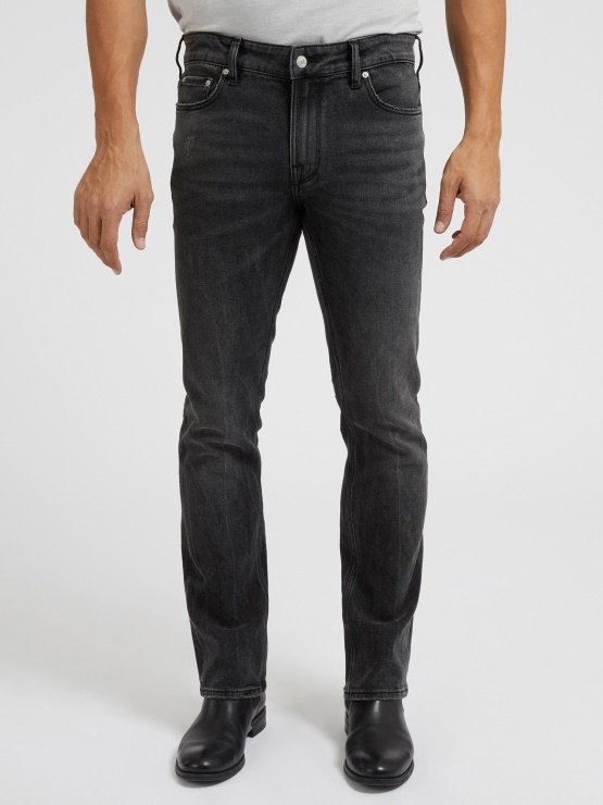 črne Guess Slim Fit Denim Hlače Nov Trend