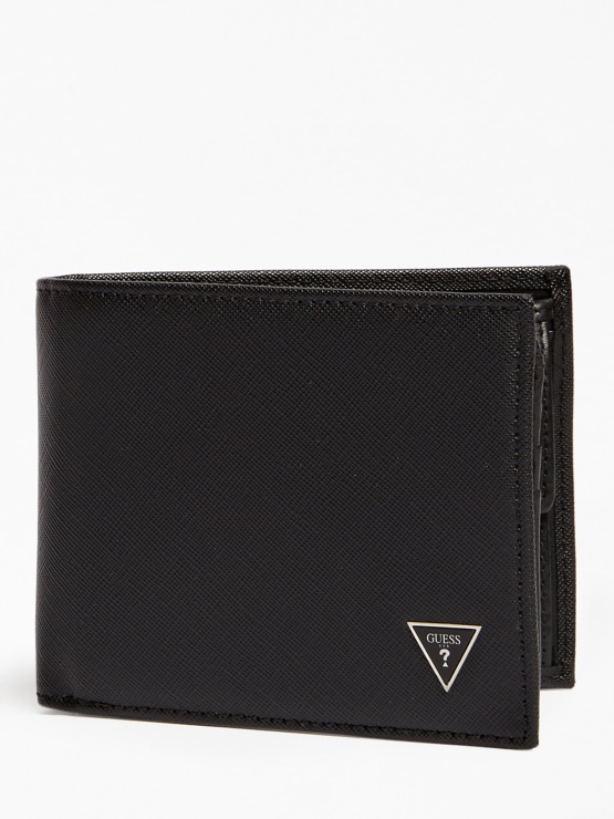 Certosa Saffiano Denarnica črna Guess