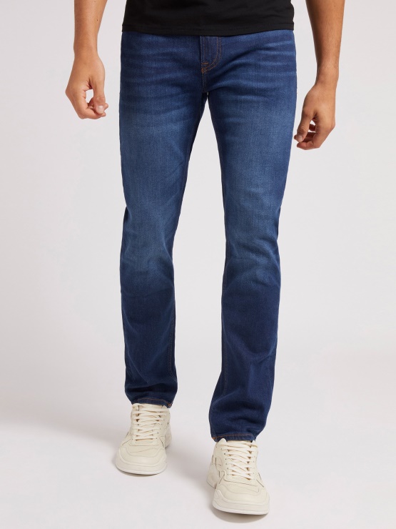 Guess Modre Slim Fit Denim Hlače Nov Trend