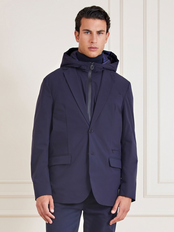 Blue Guess Marciano Blazer S Snemljivim Telovnikom