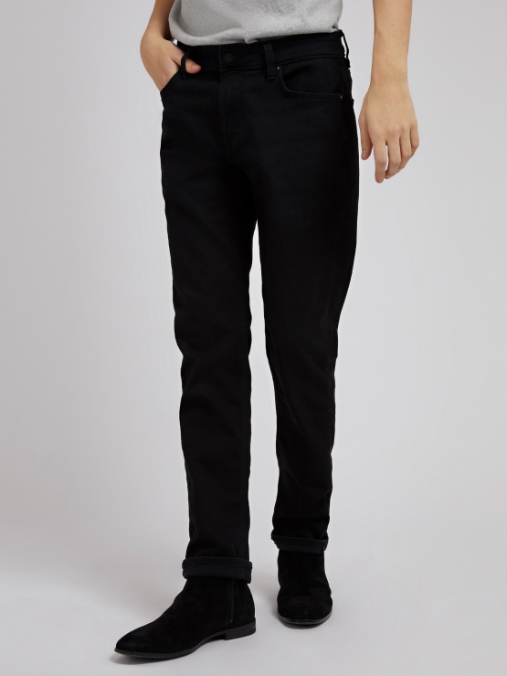 črne Skinny Fit Denim Hlače Guess Nov Trend