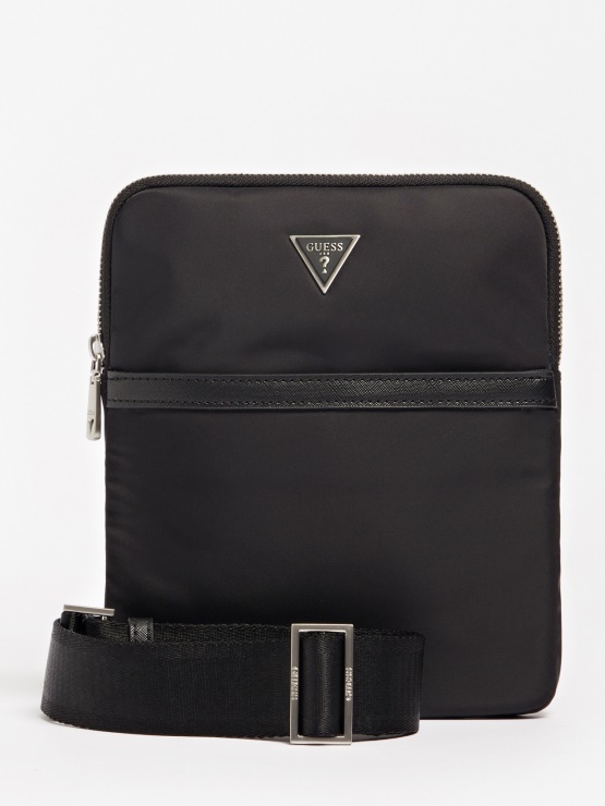 Black Guess Certosa Nylon Smart Mini Crossbody