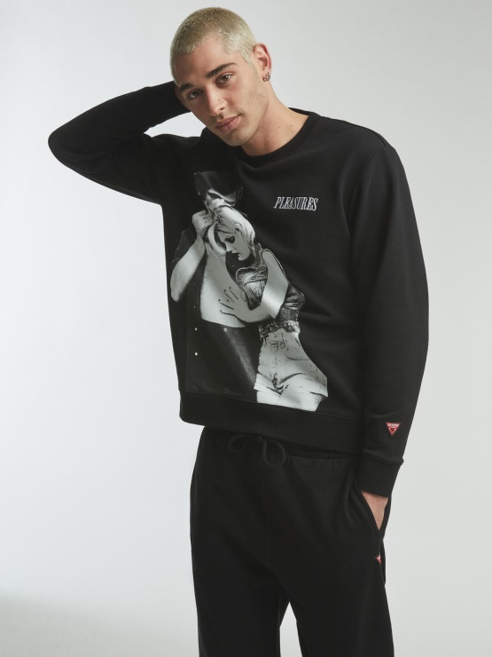 Pulover S Potiskom črn Multi Guess