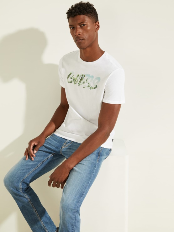 Bela Sprednja Majica Z Logotipom Guess