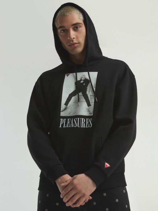 Postavljena Majica S Potiskom črna Guess