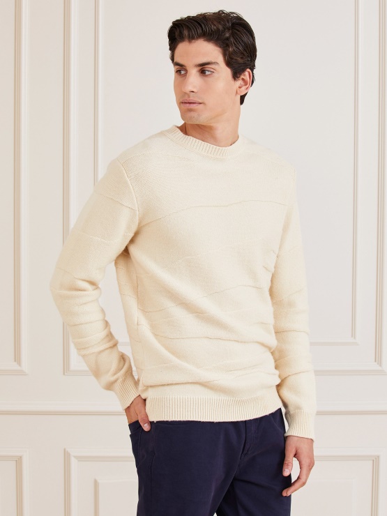 Guess Bež Pulover Iz Mešanice Volne Marciano