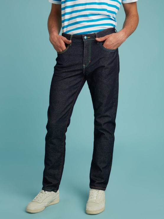 Ozke Denim Hlače Guess Modre