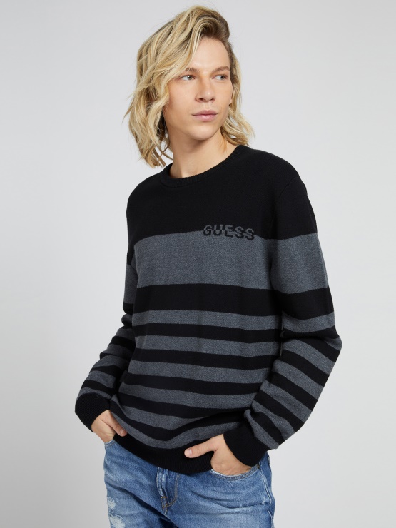črtast Pulover Z Okroglim Izrezom, Multi Guess