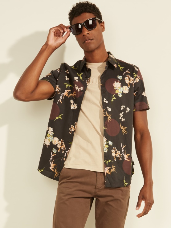 črna Srajca Z Večnamenskim Potiskom