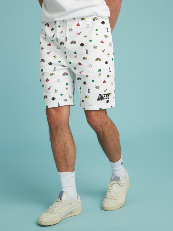 Bele Multi Guess Kratke Hlače S Potiskom Po Vsem