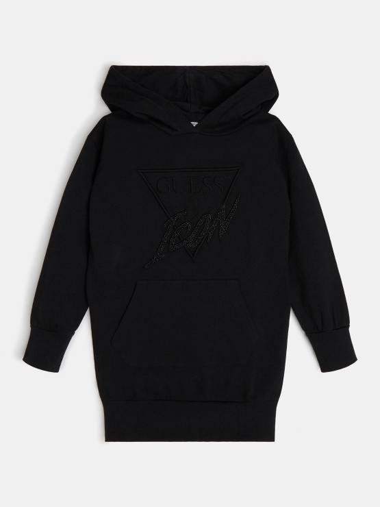 črna Obleka S Kapuco Guess