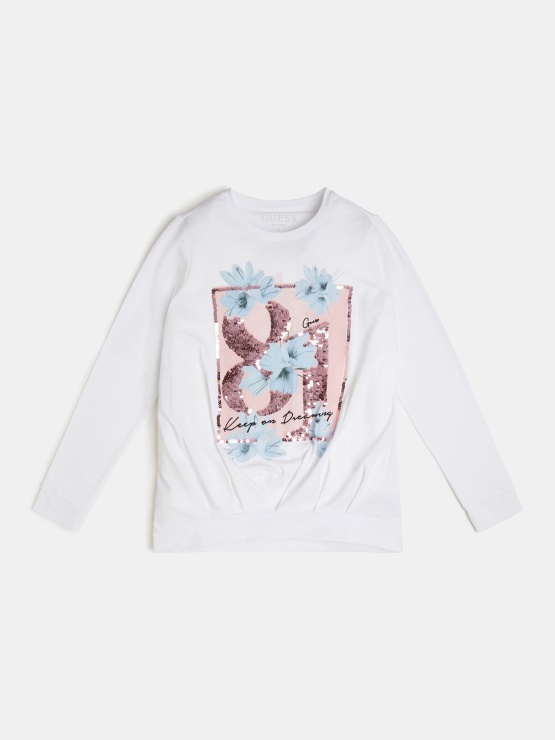 Bela Majica S Sprednjim Potiskom Guess Nov Trend