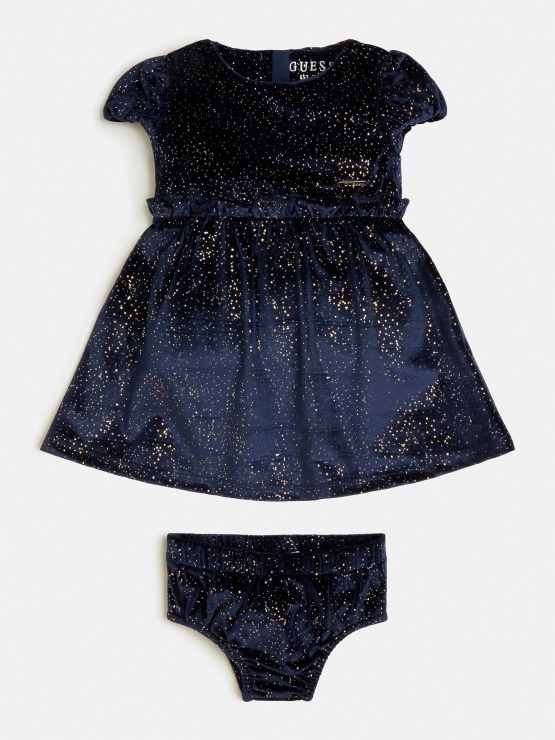 Modra Velur Obleka In Spodnjice Komplet Guess