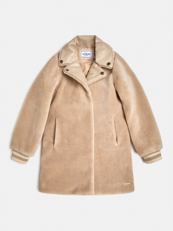 Bež Jakna Guess Iz Umetnega Krzna