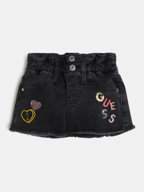 Izvezeno Jeans Krilo črno Guess