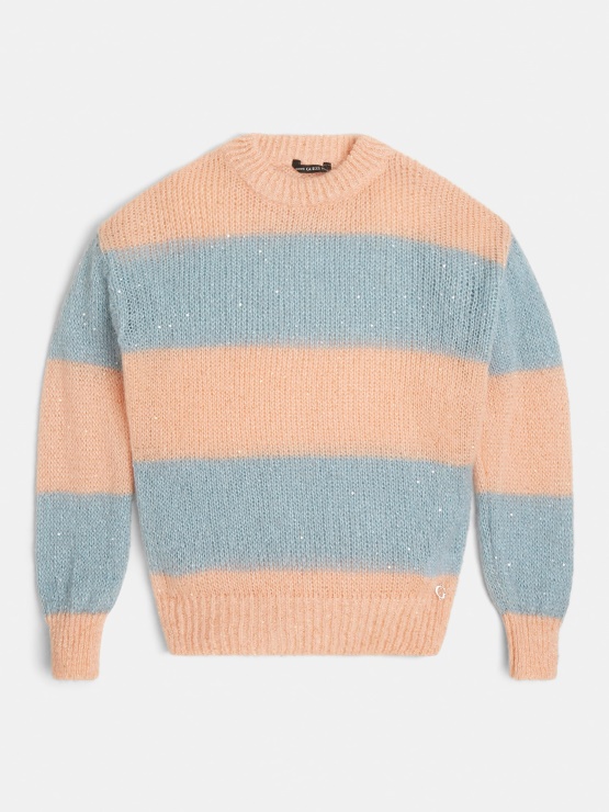 črtast Pulover Moder Multi Guess