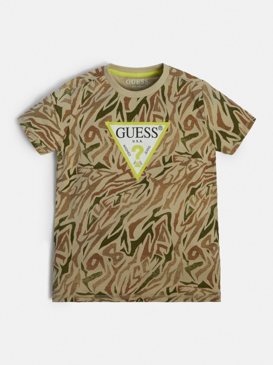 Guess All Over Print Majica Zelena Multi