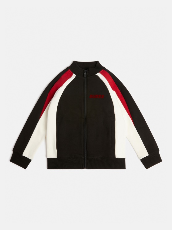 črn Pulover Z Zadrgo Guess