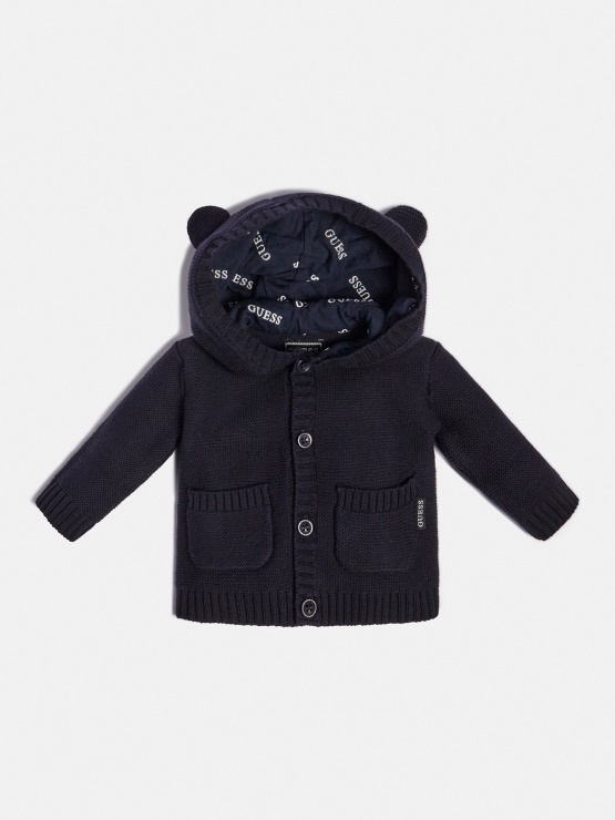 Modri Pulover S Kapuco Z Ušesi Guess