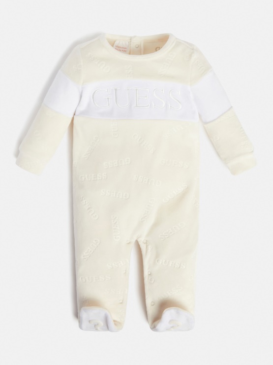 Bele ženiljske Hlače Po Celem Logotipu Guess