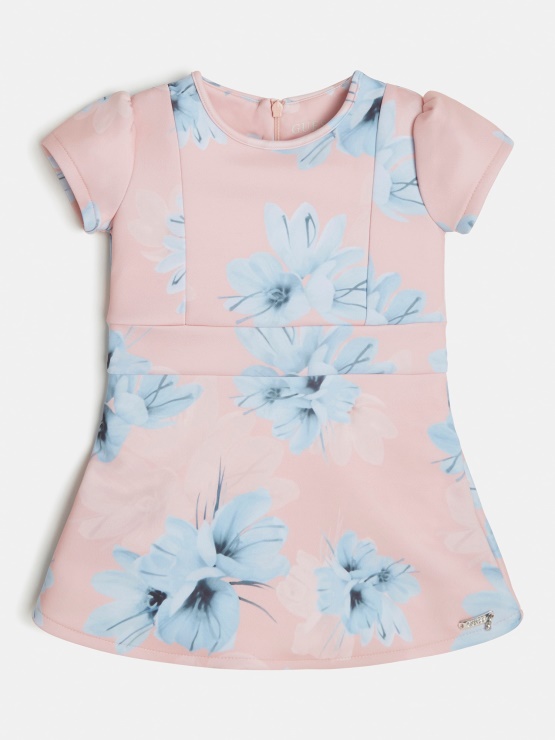 Guess All Over Potiskana Obleka Več Roza