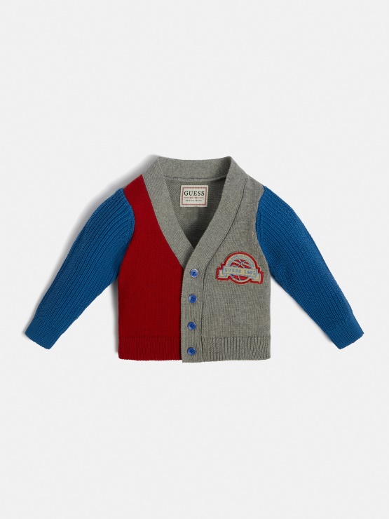 Barvni Blok Kardigan Rdeča Multi Guess