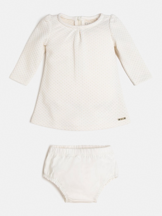 Bela Lurex žakarda Obleka In Spodnjice Guess