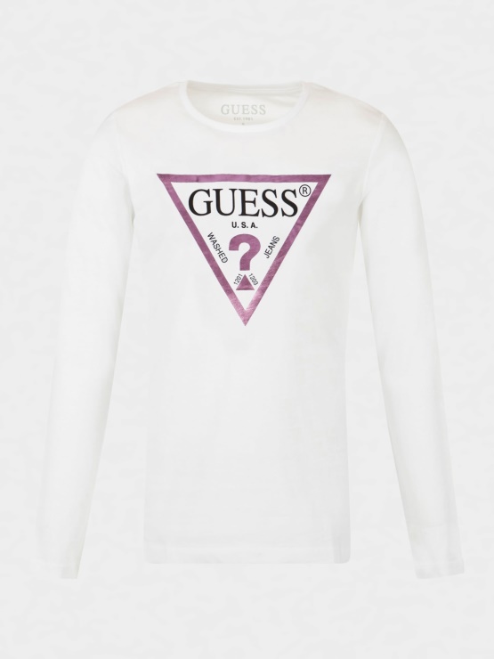 Bela Majica Z Logotipom Guess Triangle