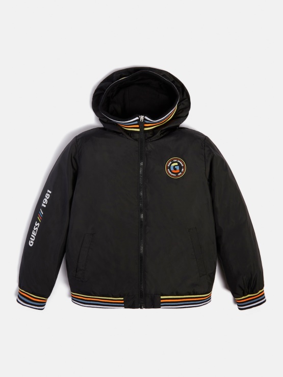 črna Vetrovka Guess Side Logo