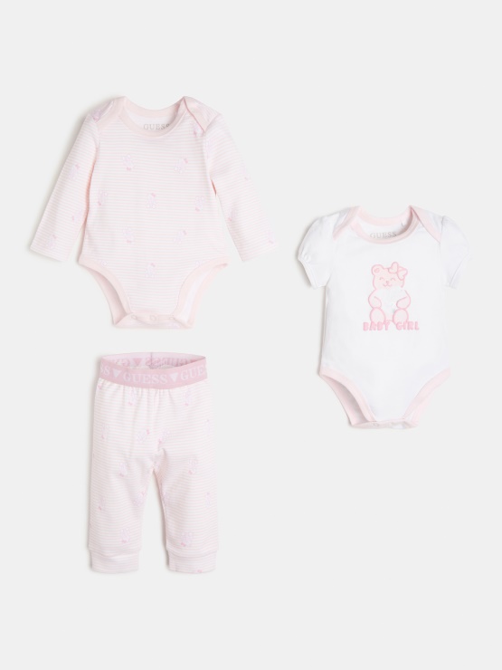 Guess Pack 2 Bodi In Hlačni Komplet Roza Nov Trend