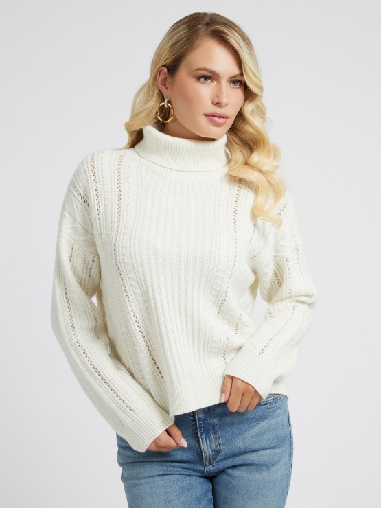 Kabelsko Pleten Pulover Iz Mešane Volne Guess Bel