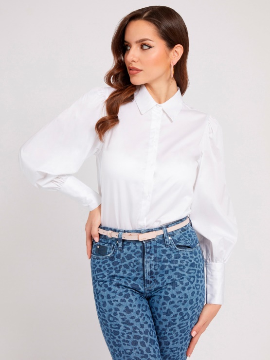 Bela Srajca Iz Poplina Guess Regular Fit