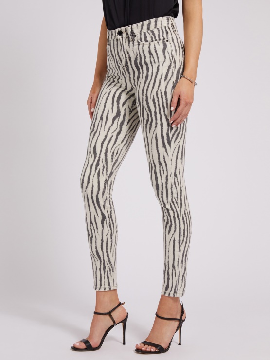 Animalier Guess Denim Hlače Z Zebrastim Potiskom