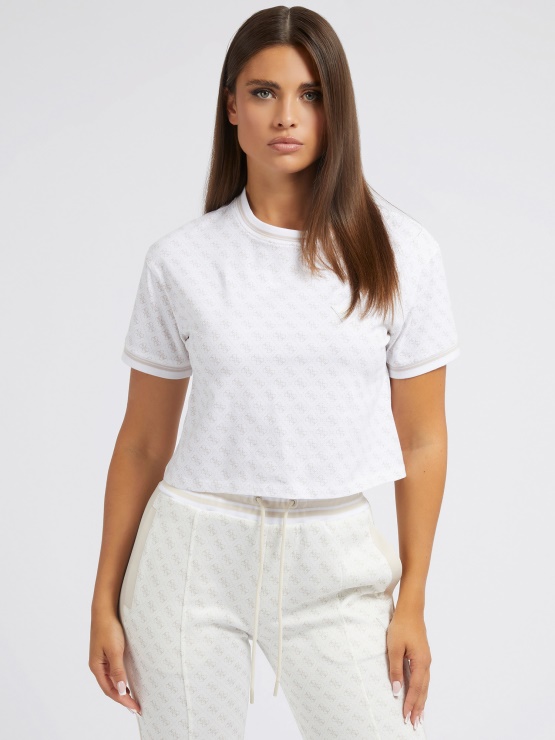 Bela Majica Z Logotipom Guess All Over